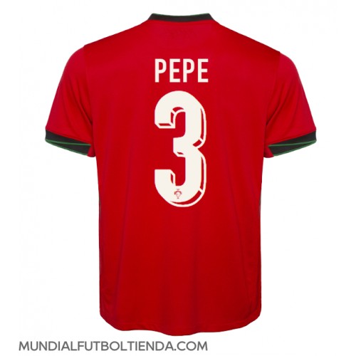 Camiseta Portugal Pepe #3 Primera Equipación Replica Eurocopa 2024 mangas cortas